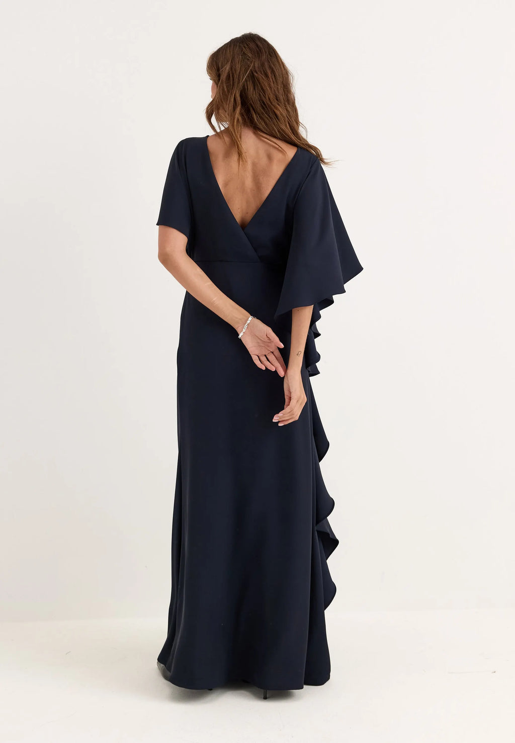 Draped Flounce Gown