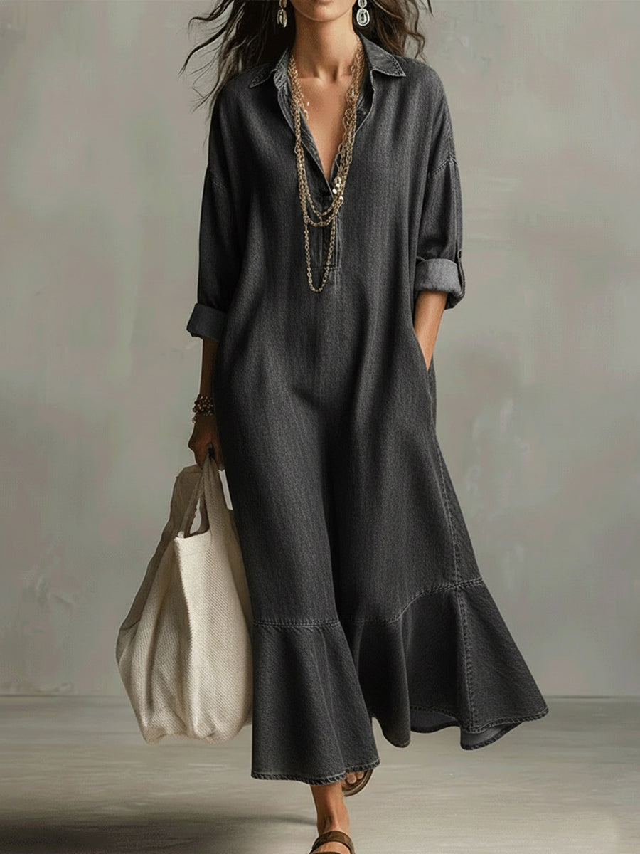 Romantic Dress in denim, Premium Look