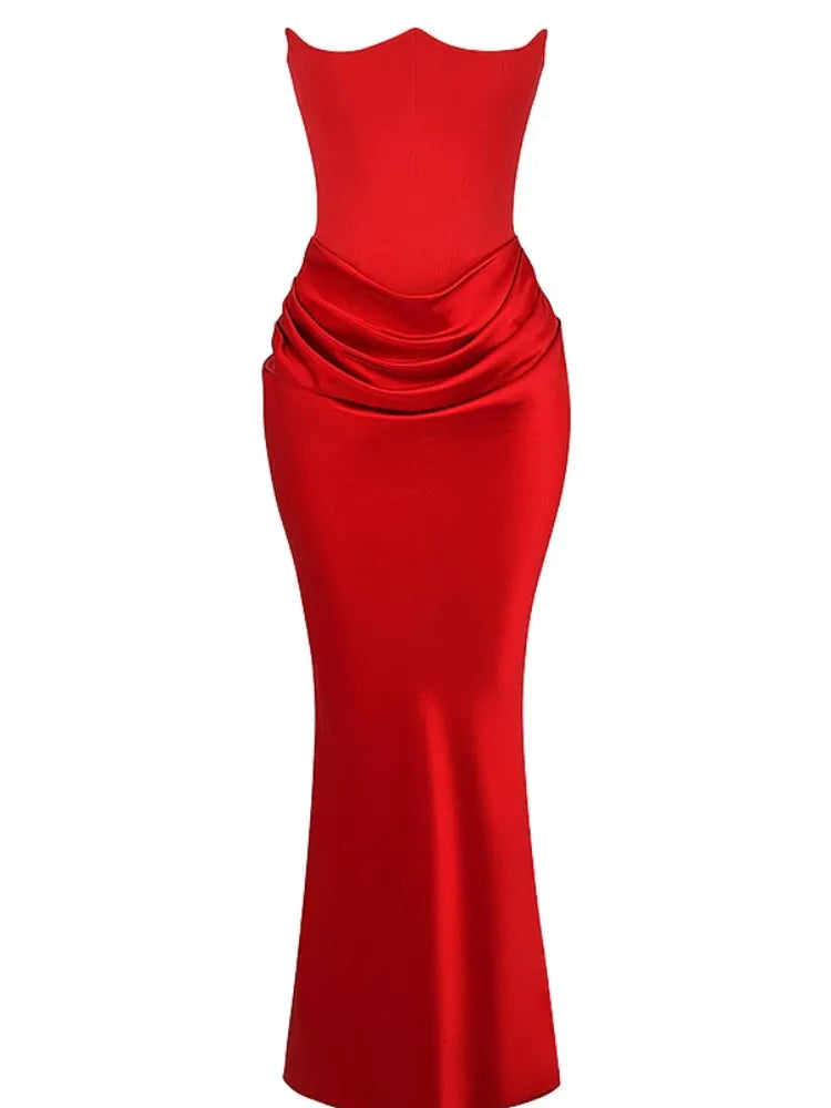 Scarlet Strapless Corset Maxi Dress