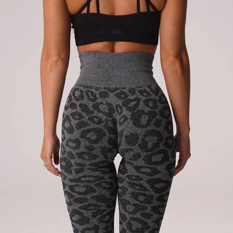 KittenAlarm - Mojoyce Leopard Spot Leggings Women Fitness Yoga Pants High Waist Push Up Tights Gym Clothing Seamless Wor