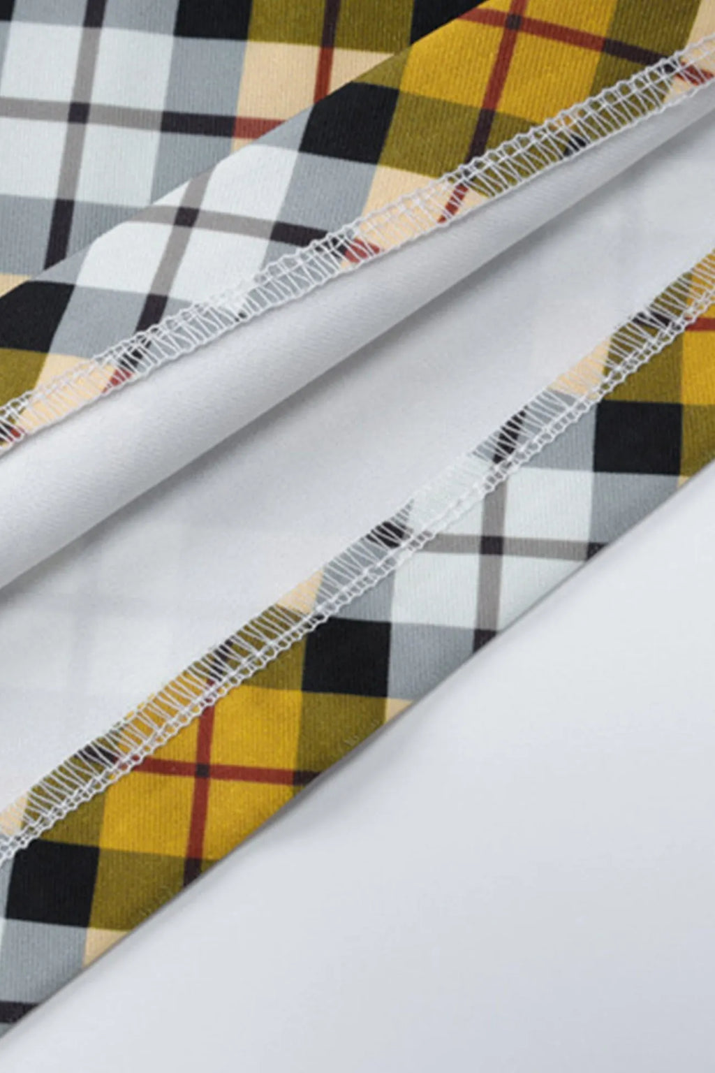 Contrast Plaid High waist Midi Skirt