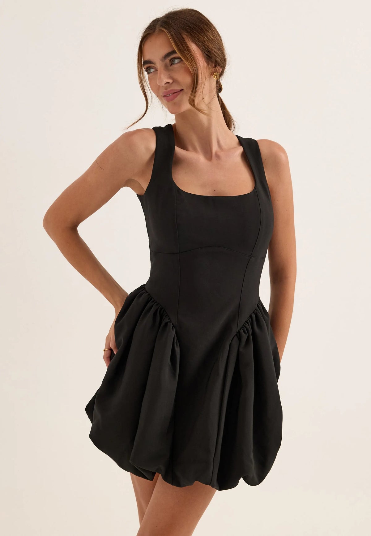 Remake Bubble-Hem Short Dress