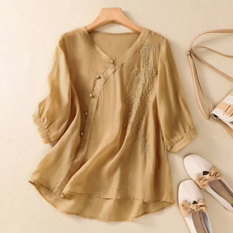 Stella- Asymmetrical Button Tunic