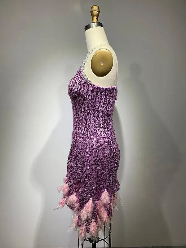 KittenAlarm - Dee Shiny Sequins Mini Cocktail Dress