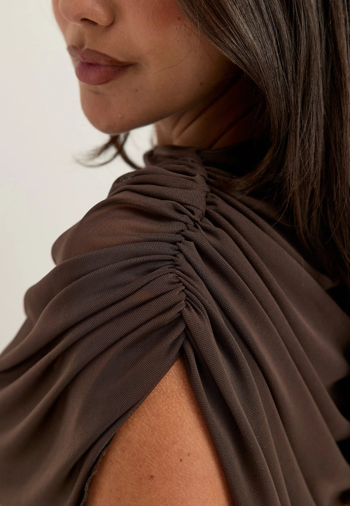 Cape Mesh Ankle Dress