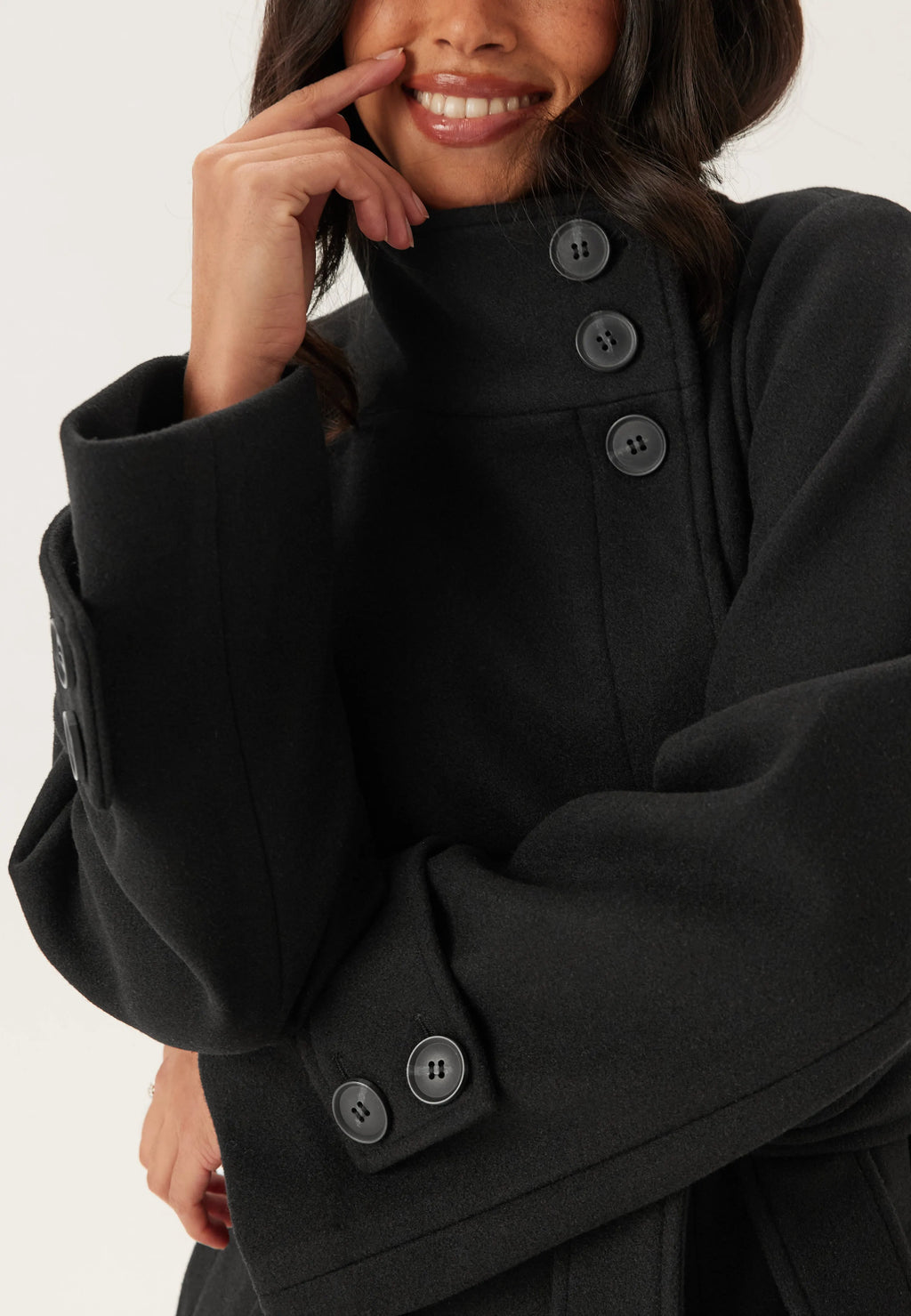 High Neck Midi Coat