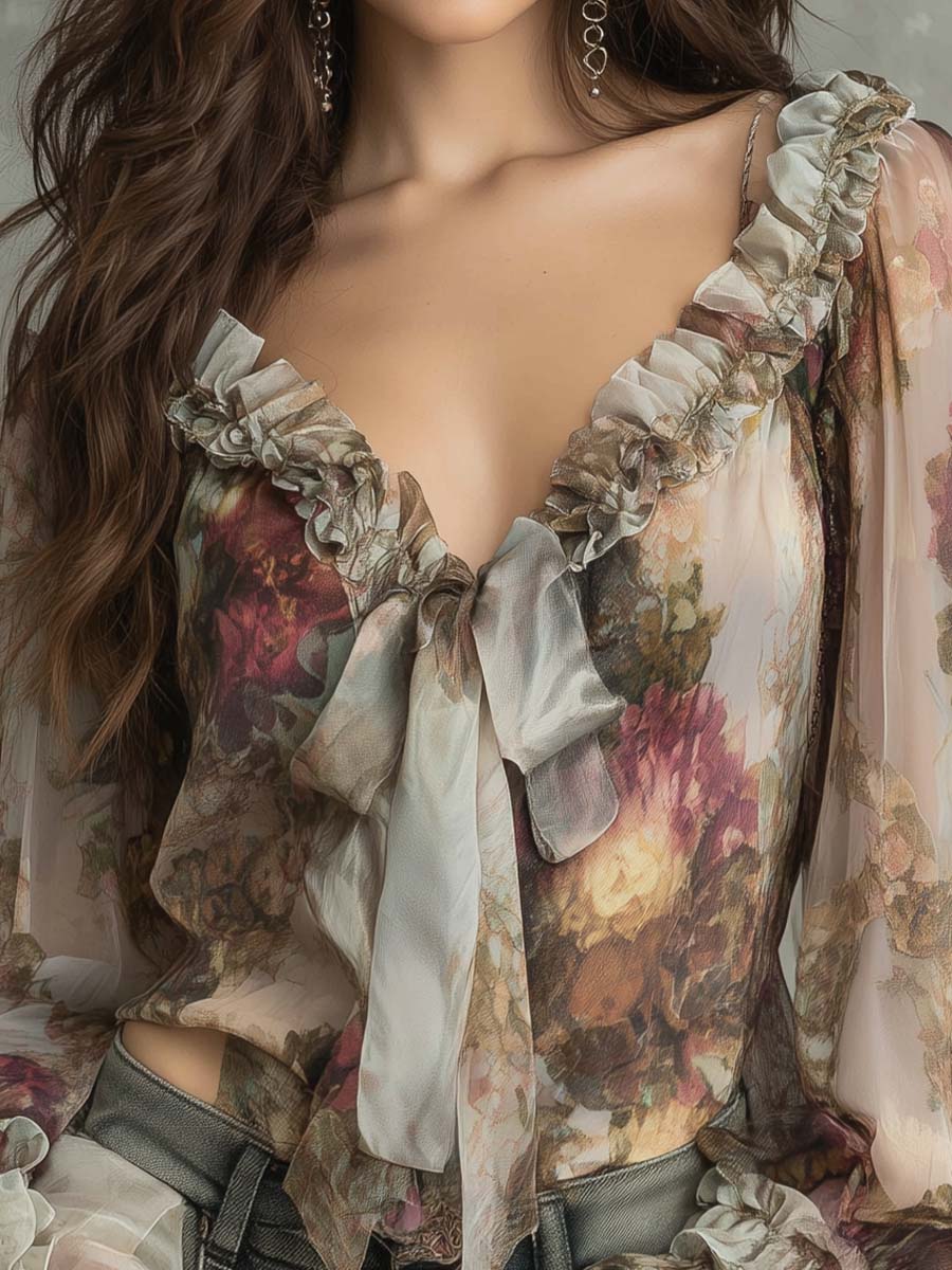 Boho Blouse in chiffon, Affordable Luxury