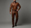 Men's Western-style Top And Trousers Two-piece Set