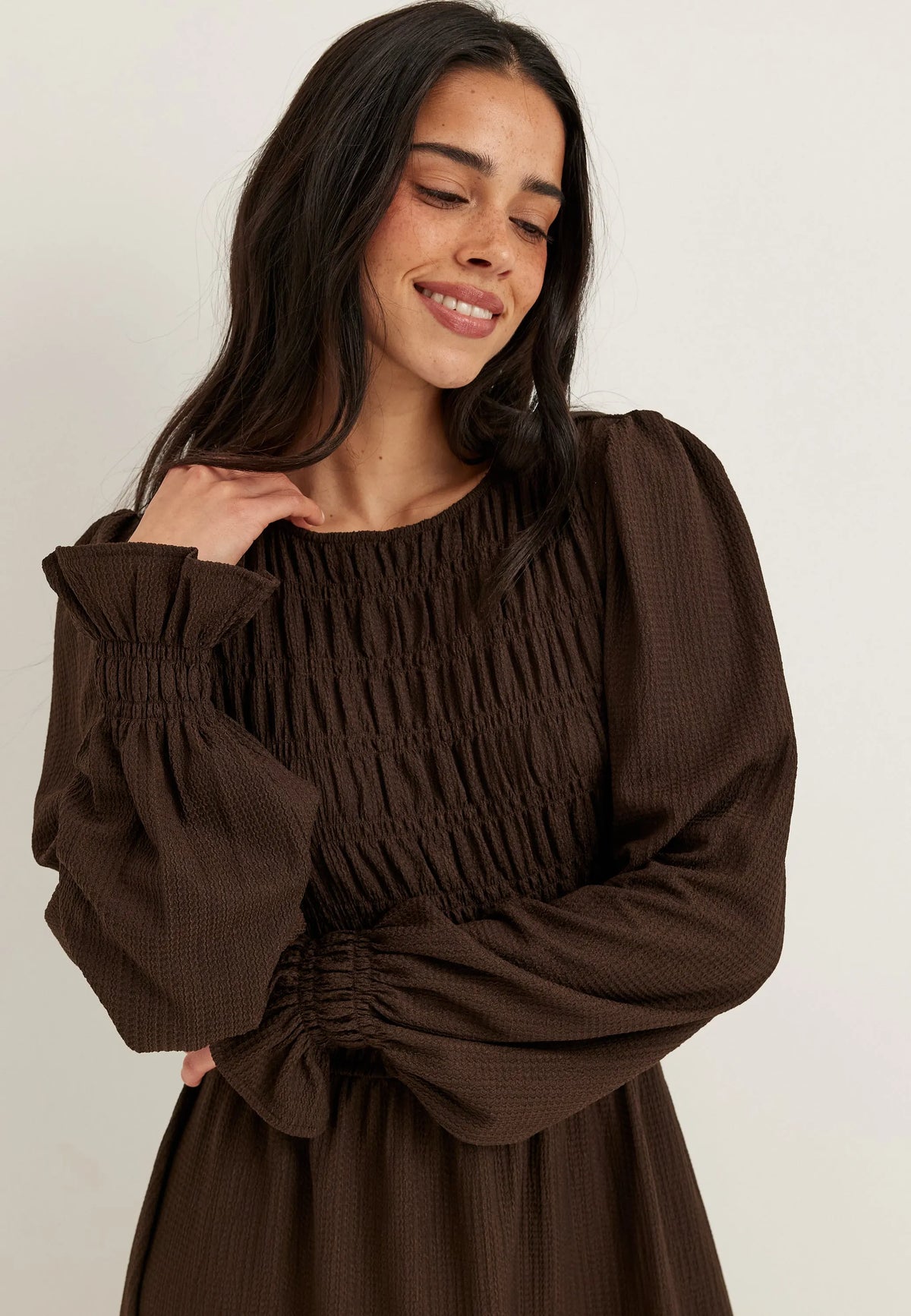 Long Sleeve Smock Dress