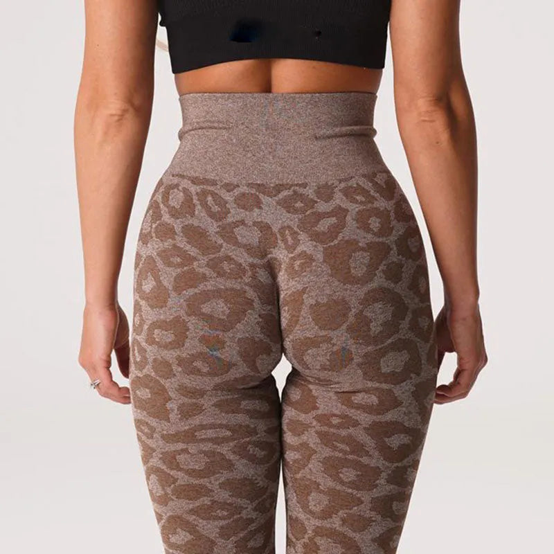 KittenAlarm - Mojoyce Leopard Spot Leggings Women Fitness Yoga Pants High Waist Push Up Tights Gym Clothing Seamless Wor