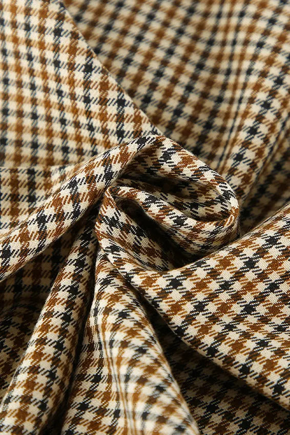 Retro Plaid Loose Short Slim Blazer Coat