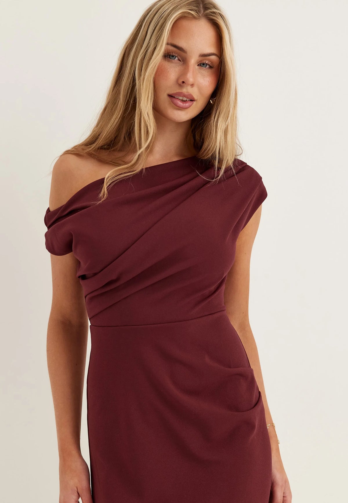 Asymmetric Draped Maxi Dress