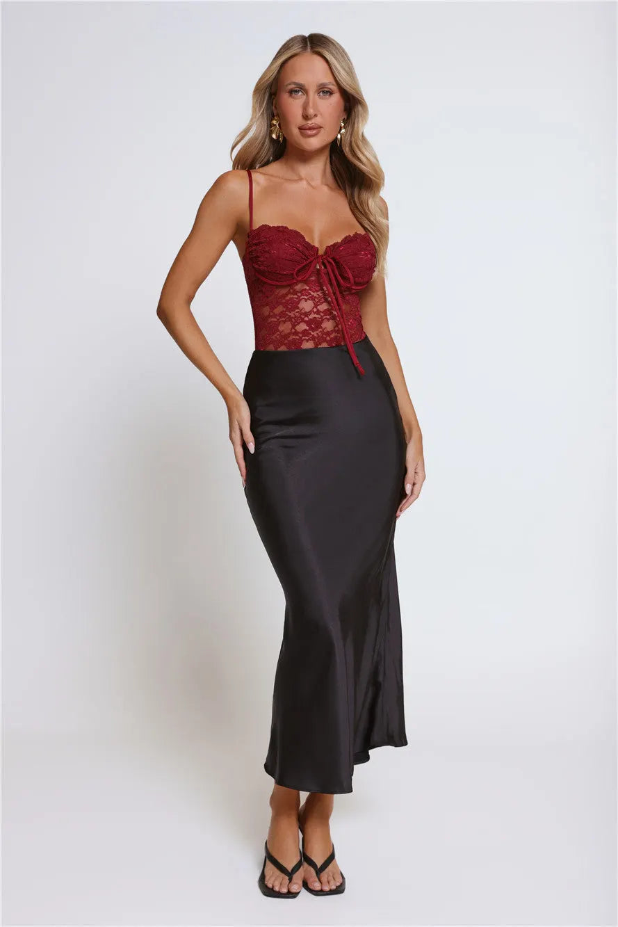 Rouge Lace Bodysuit Burgundy