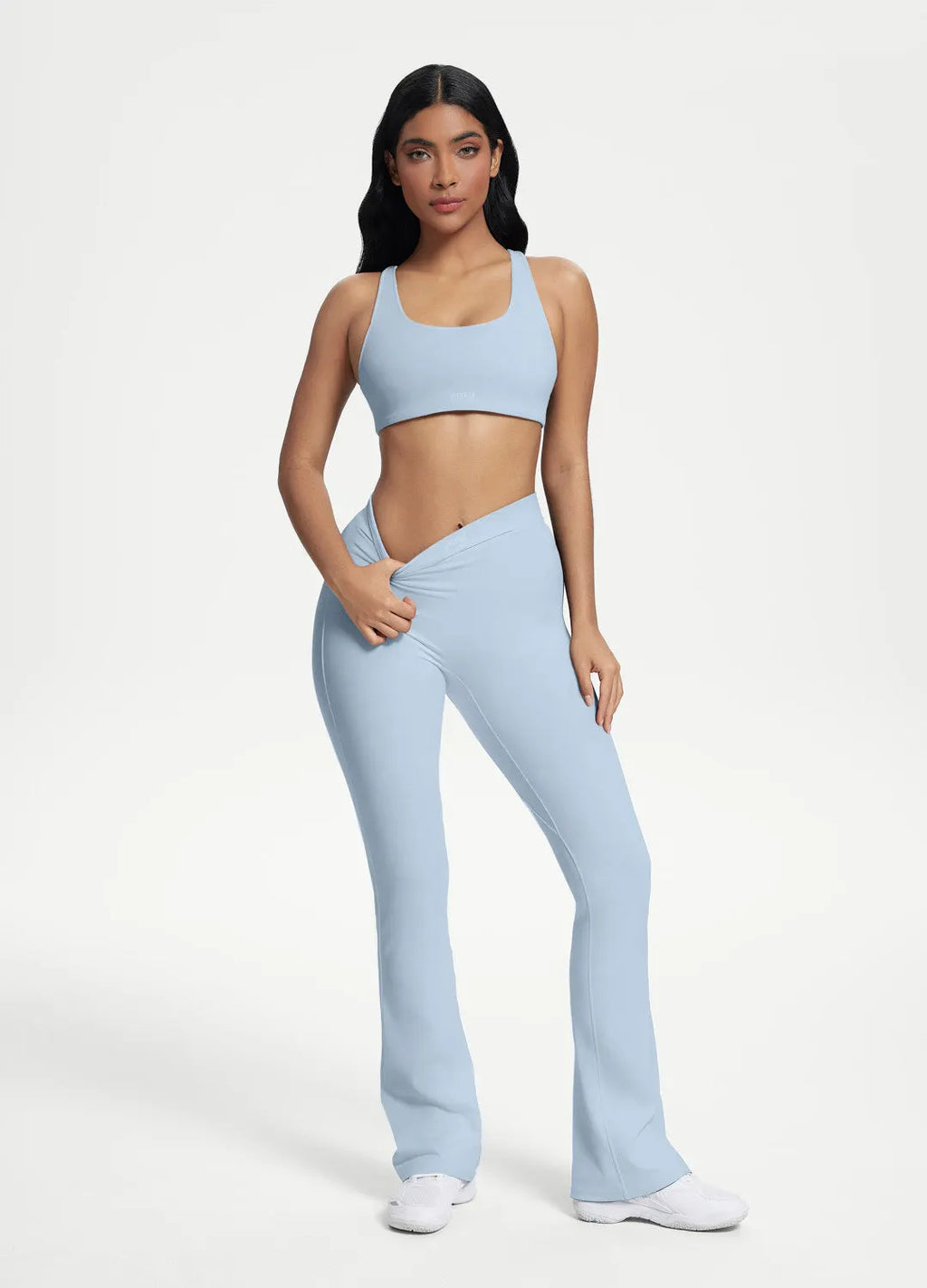 Scrunch-Back Flare Leggings with Sculpted Silhouette