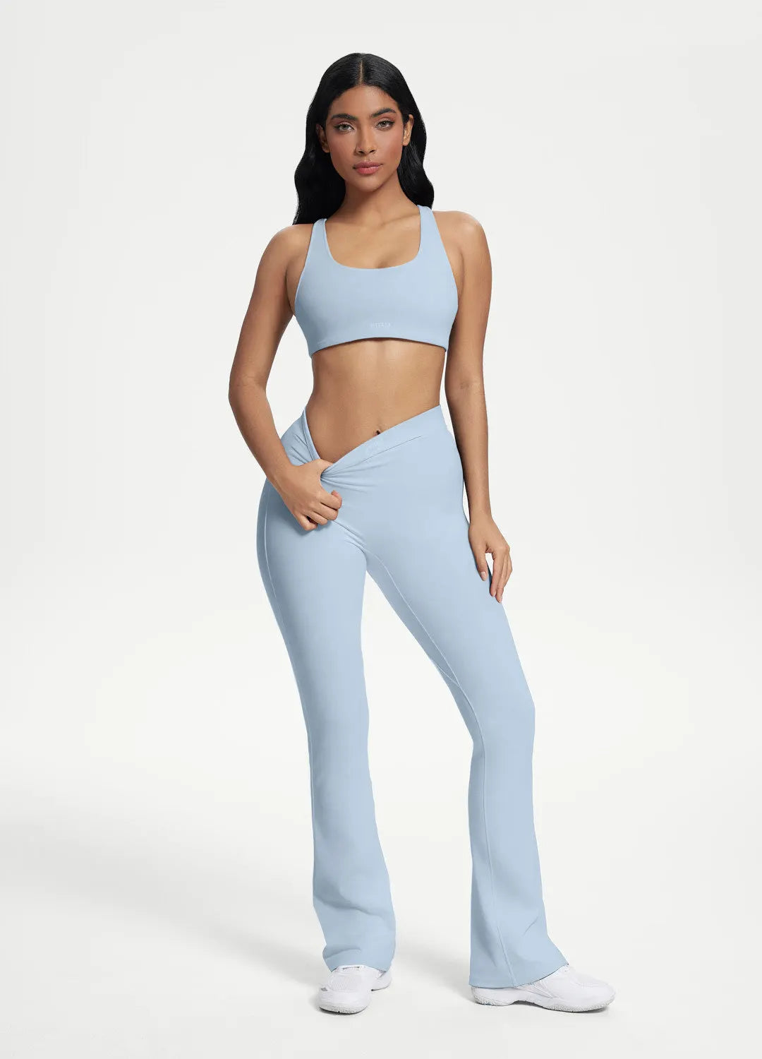 Scrunch-Back Flare Leggings with Sculpted Silhouette