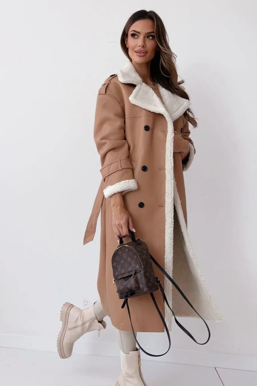 Reversible Fleece Stand Collar Coat