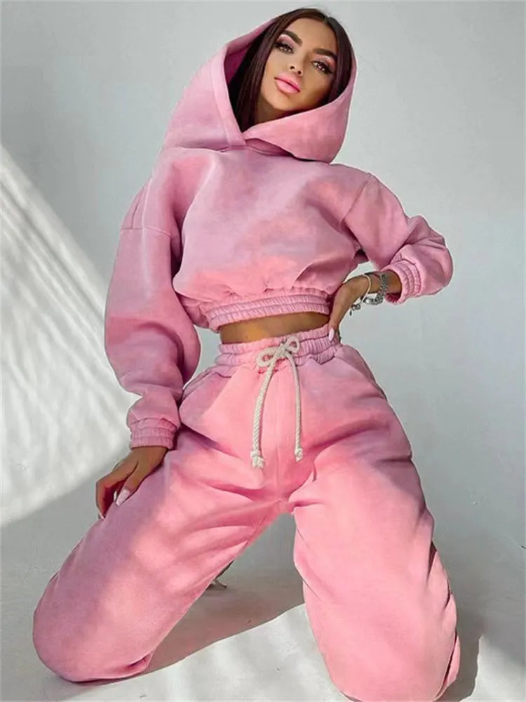 KittenAlarm - Mojoyce New Oversized Hoodie And Pants Set For Women Hooded Sporty Leggings Matching Tracksuit Two Piece S