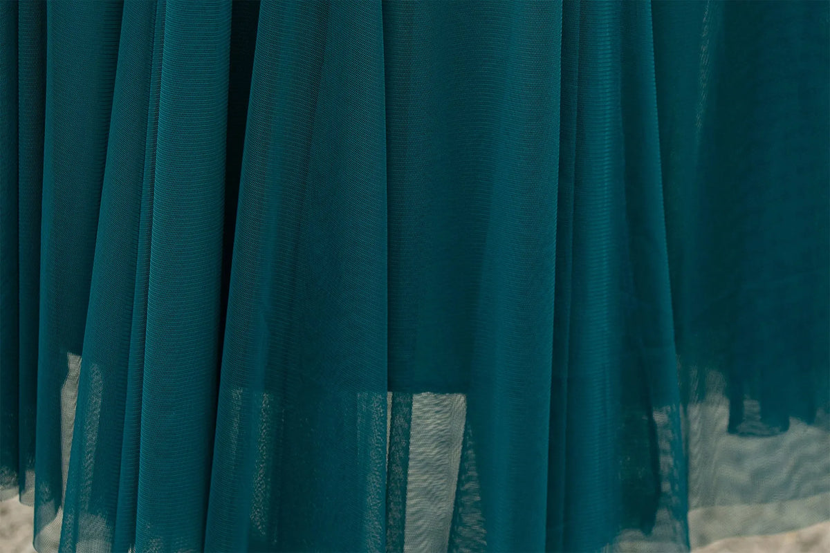 Boho Chiffon Midi Skirt, Elastic Waist Circle Skirt 