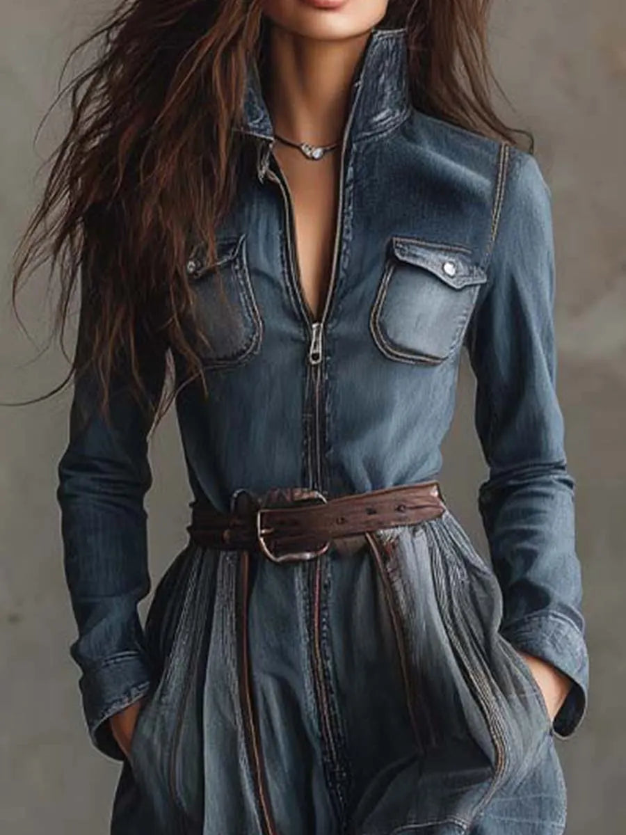 Maxi Dress with denim – Affordable Luxury