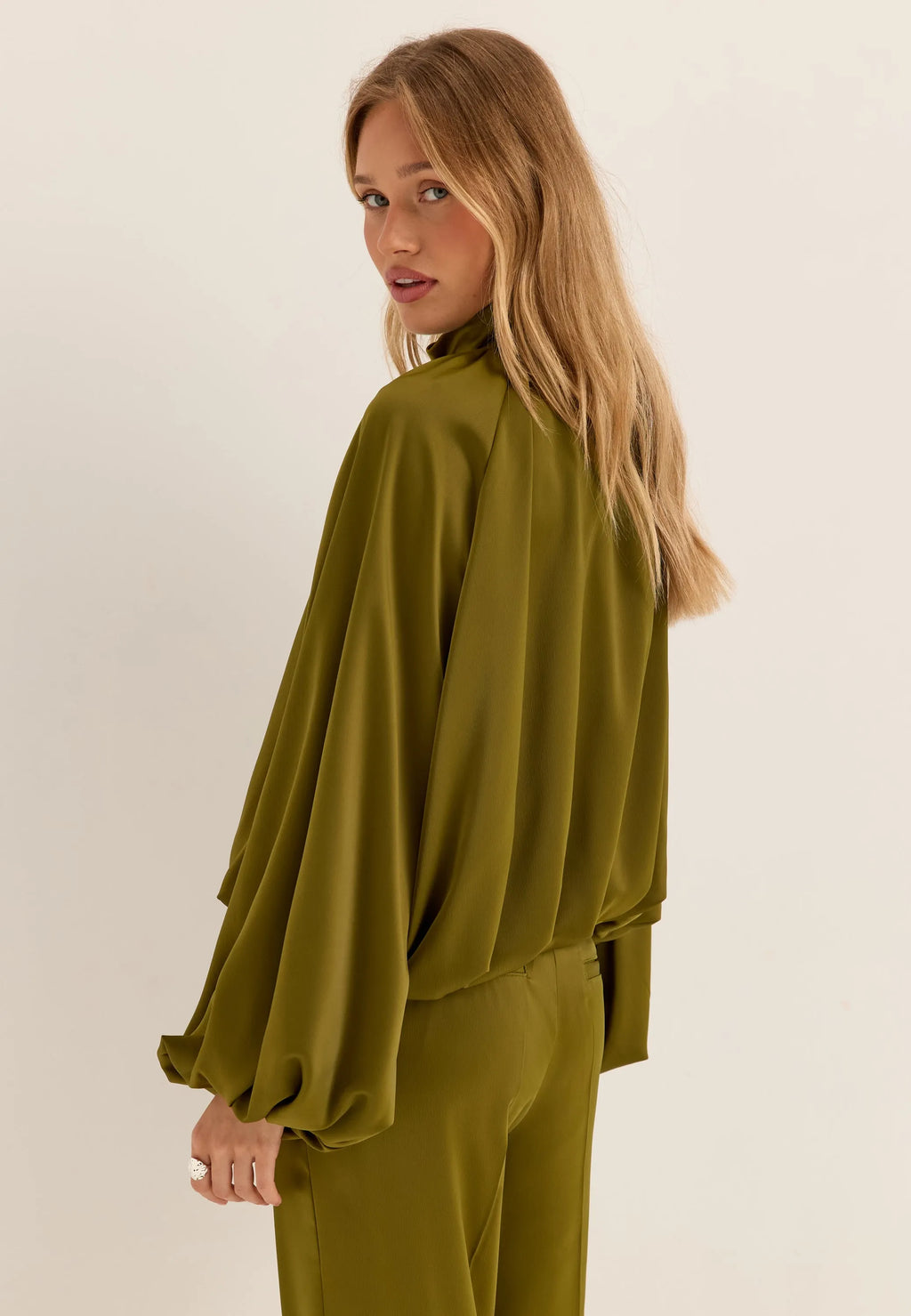 Bubble Hem Satin Jacket