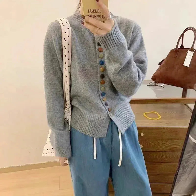 AUDREY – MULTICOLOR BUTTON KNIT CARDIGAN