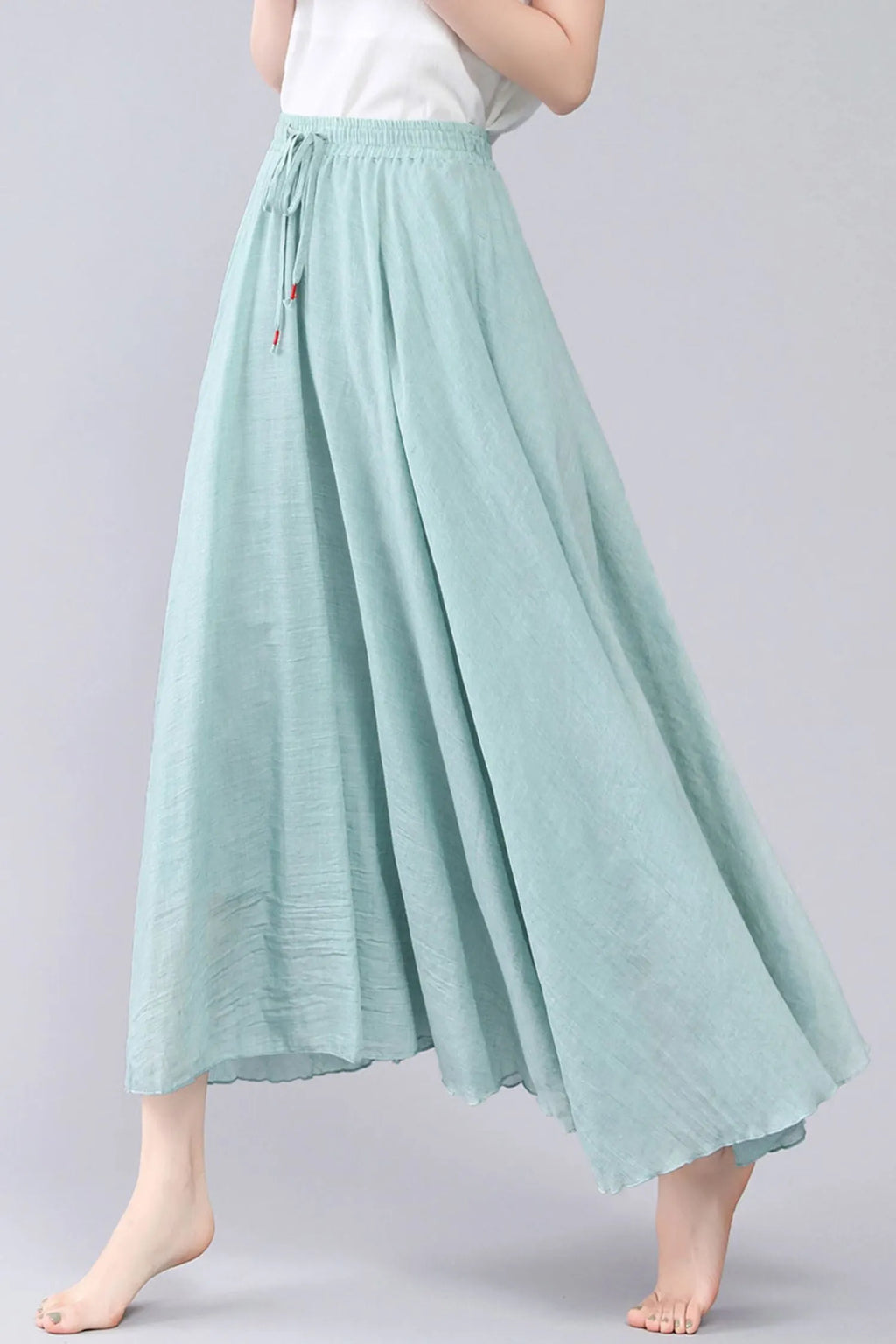 Swing Linen Maxi Causal Linen Summer A Line Skirt 3566