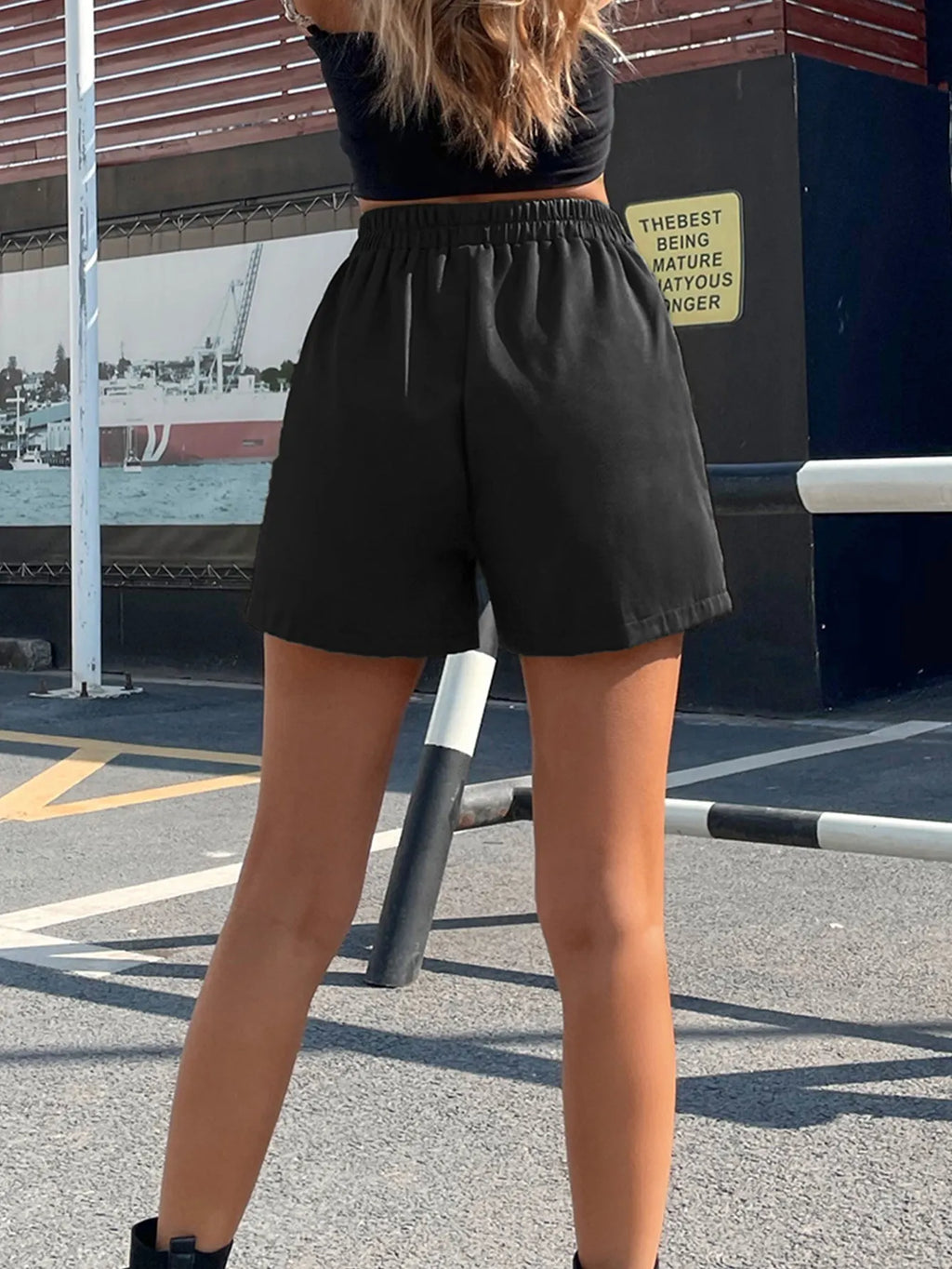 KittenAlarm - Front Pockets Wide Leg Shorts