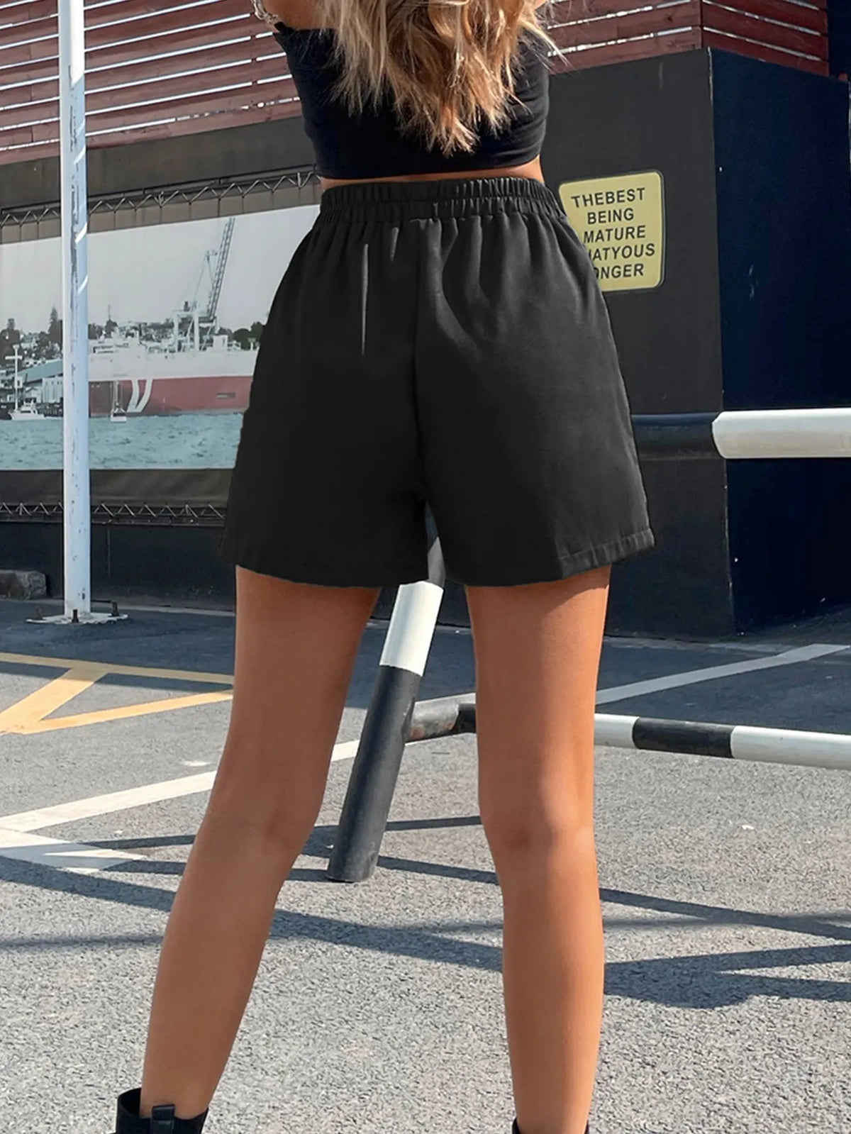 KittenAlarm - Front Pockets Wide Leg Shorts