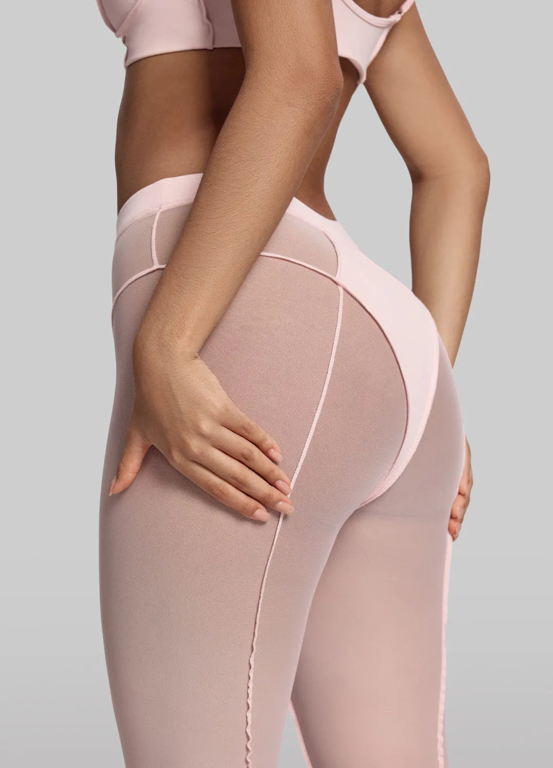 Chic Sheer-Detail High-Waisted Leggings