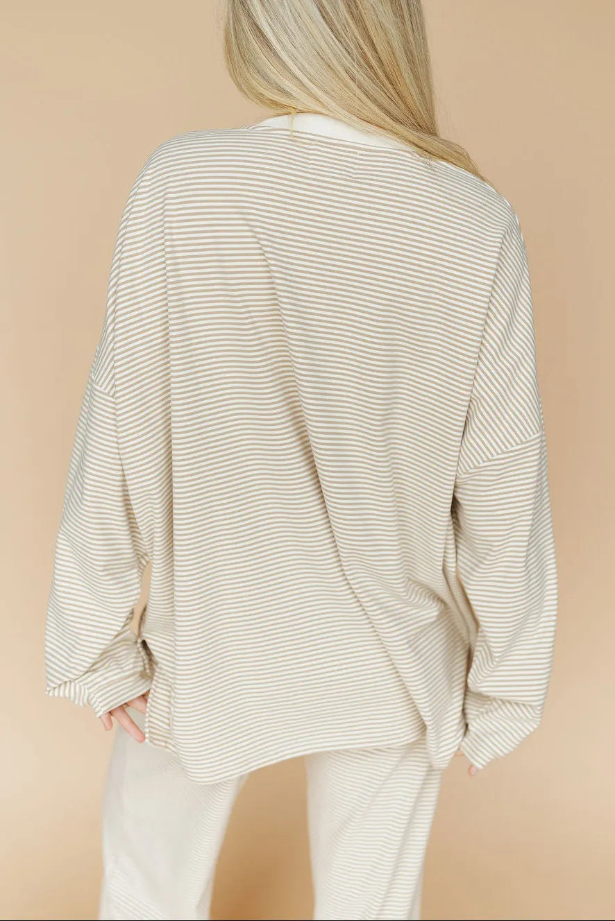 FINAL SALE - Porter Fleece Stripe Top