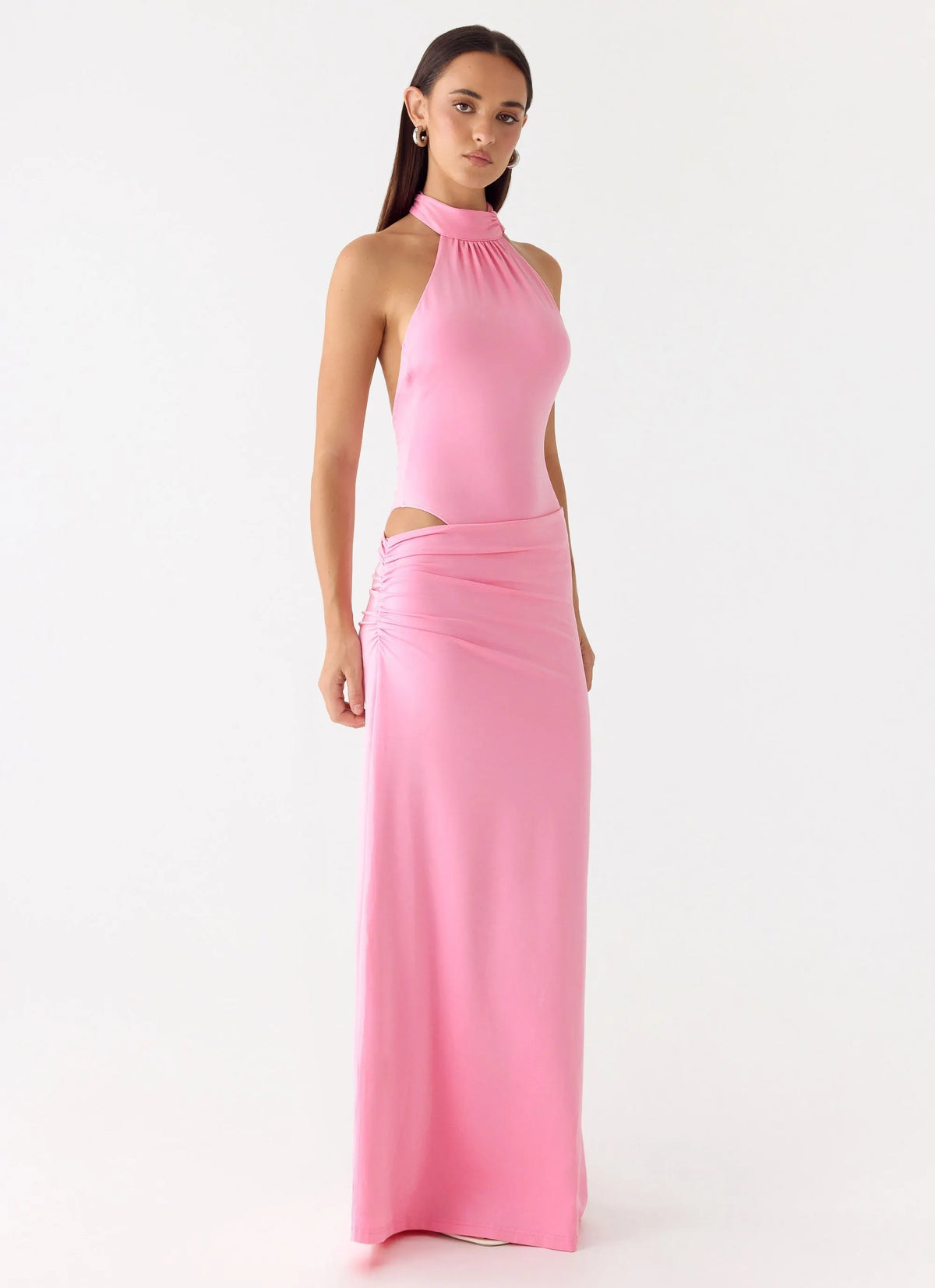 On My Way Bodysuit Maxi Dress Pink