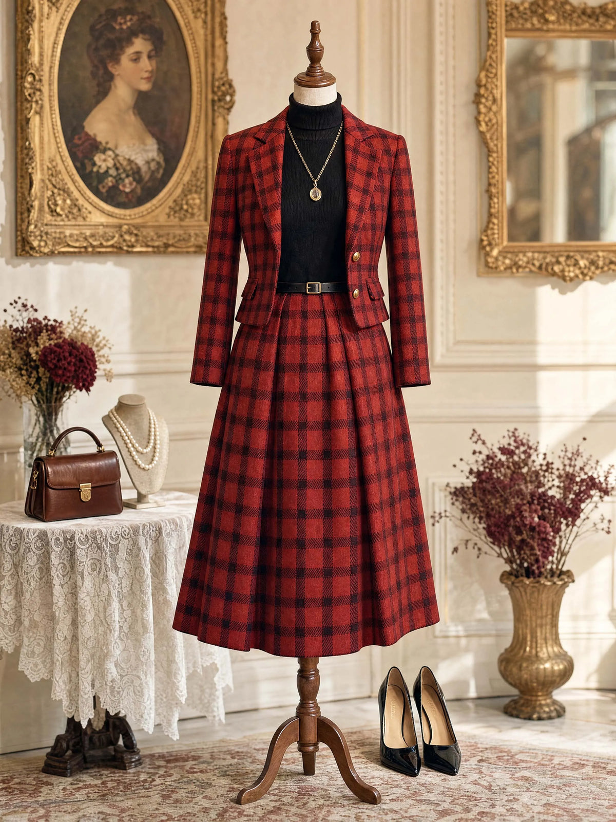 Retro Buffalo Plaid Suit Blazer