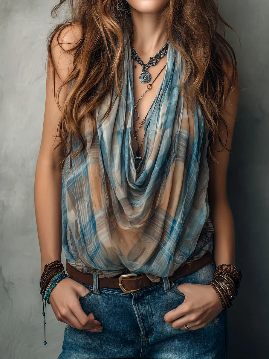 Boho Blouse in chiffon, Designer Aesthetic