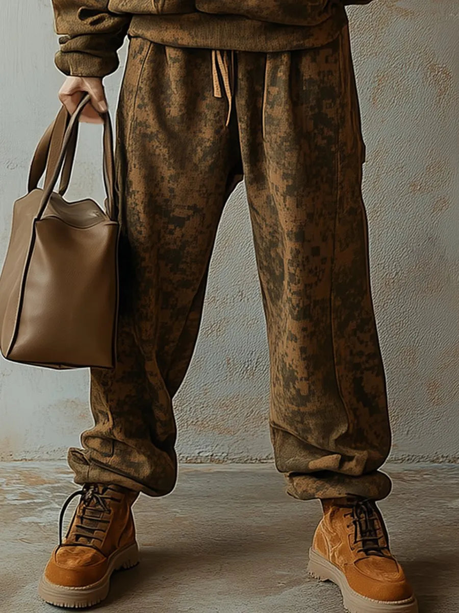 【24-hour shipping out】Fashion Retro Hooded Camouflage Sweatshirt and Leggings Two-piece Suit