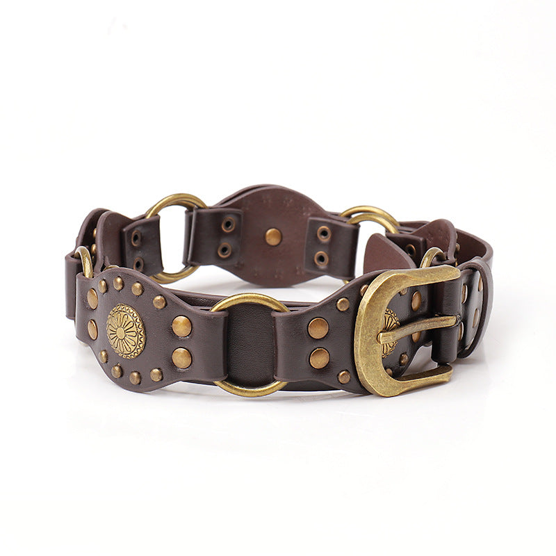 Stylish Dual-Use Leather Belt With Adjustable Buckles For Versatile Fashion