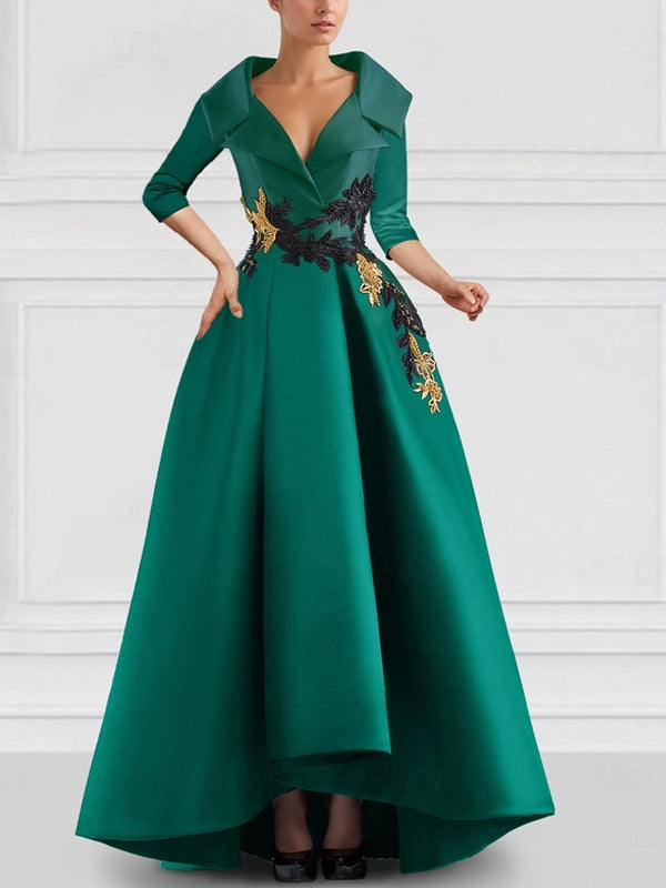 Lapel Solid Color Maxi Dress