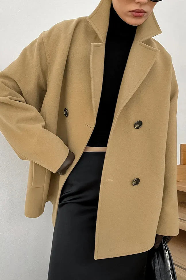 Loose Wool Lapel Coat