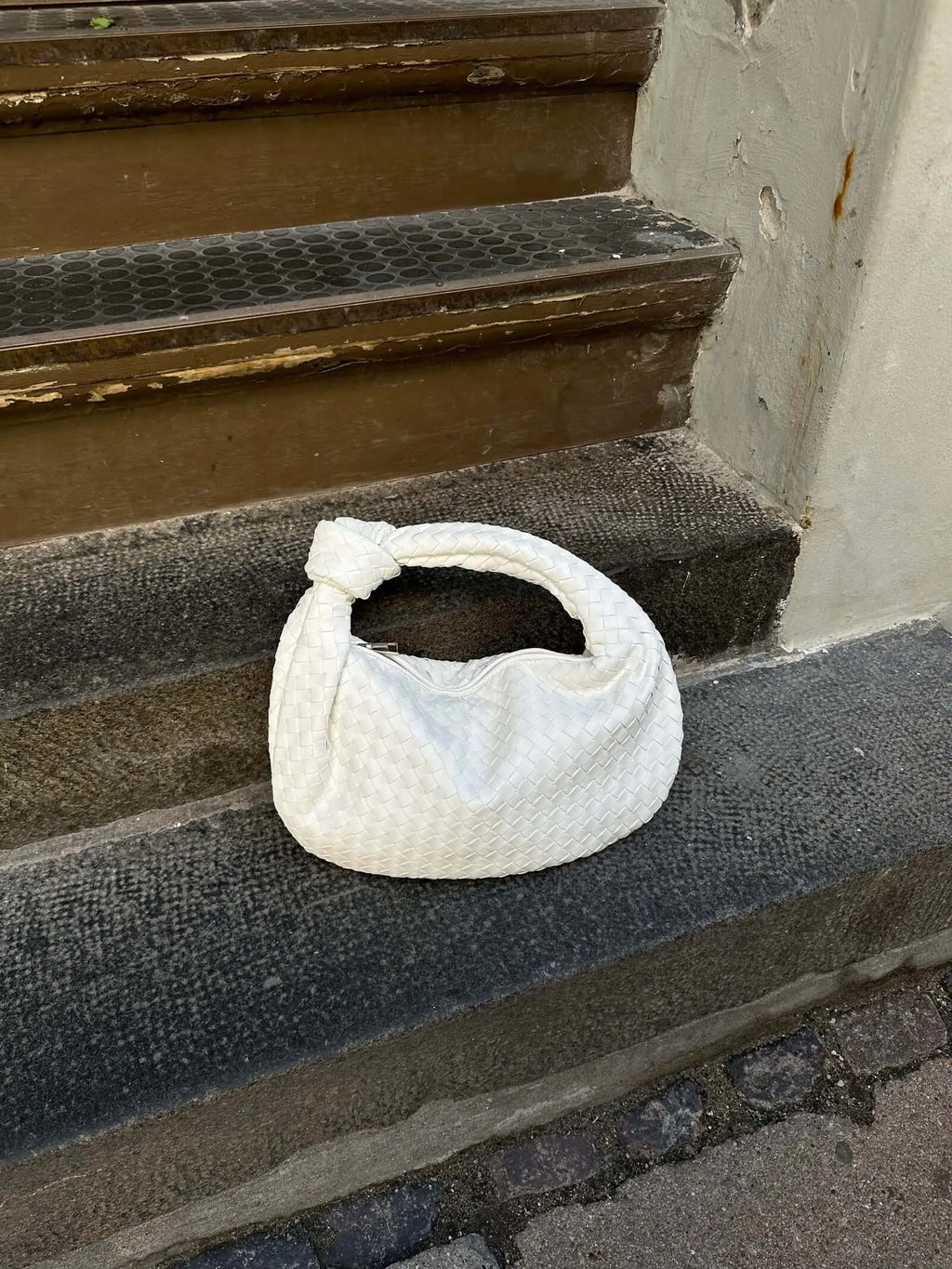 Medium Woven Faux Suede Bag