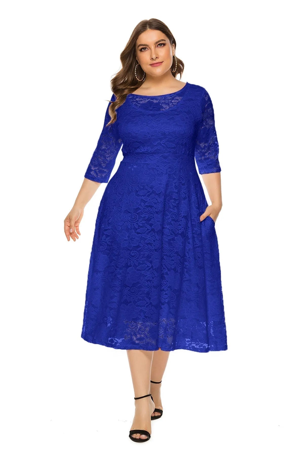 KittenAlarm - Plus Lace Overlay Party Dress
