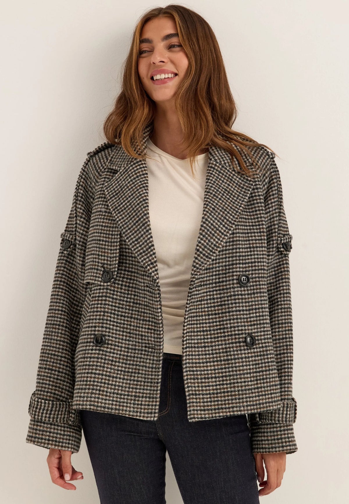 Wool Blend Short Coat