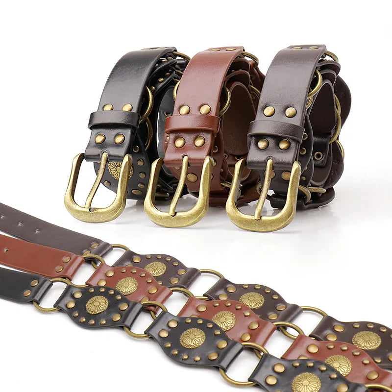 Stylish Dual-Use Leather Belt With Adjustable Buckles For Versatile Fashion