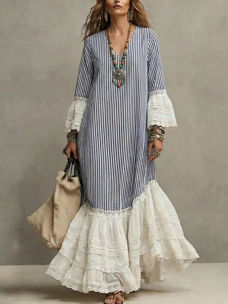 Retro Maxi Dress in linen, Best Value