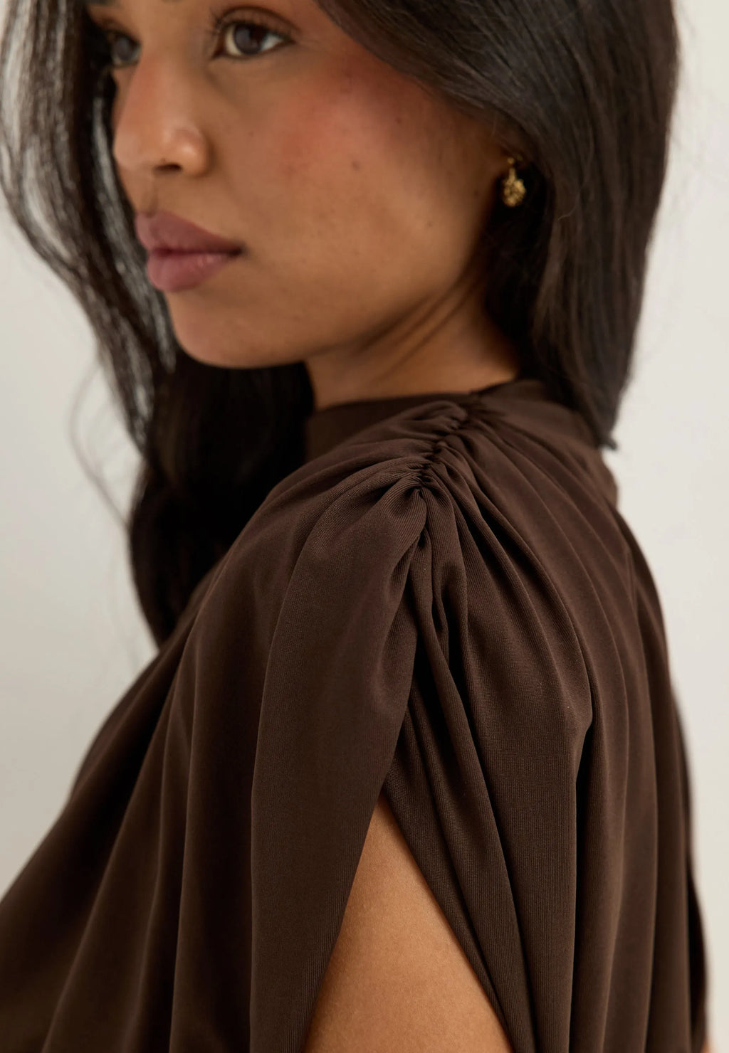 Asymmetric Flounce Soft Dress