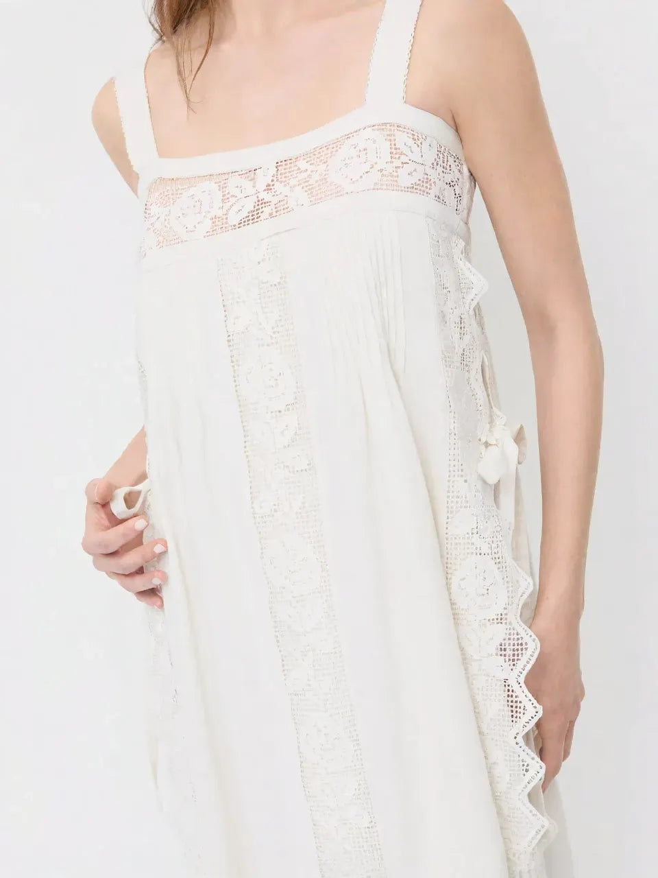 The Lace Linen Midi Dress