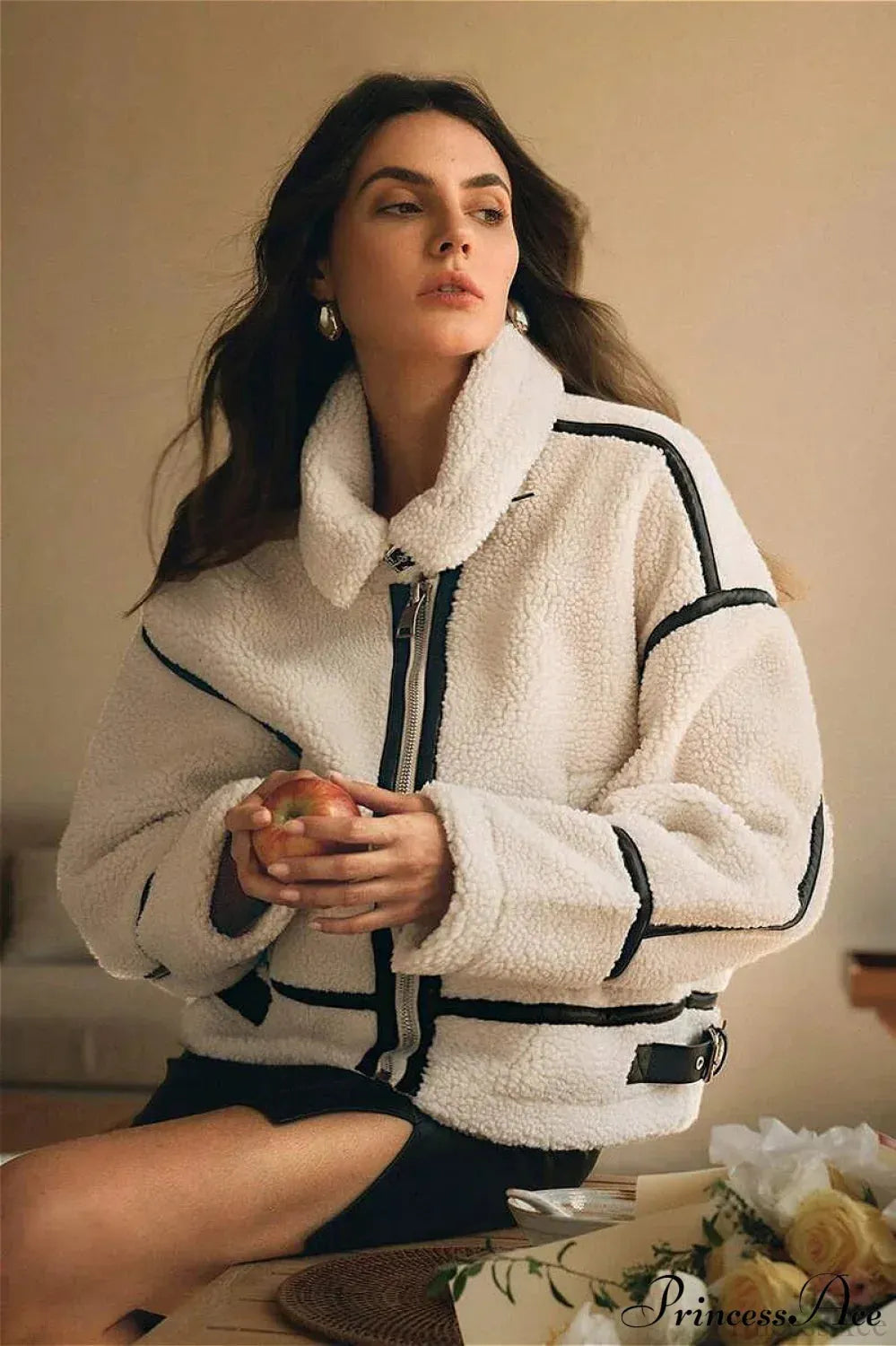 Shearling Biker Thick Fleece Coat