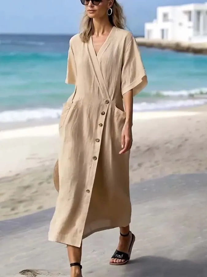 Women'S Loose Solid Color Dress