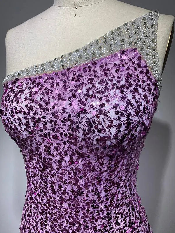 KittenAlarm - Dee Shiny Sequins Mini Cocktail Dress