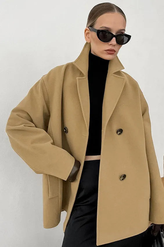 Loose Wool Lapel Coat