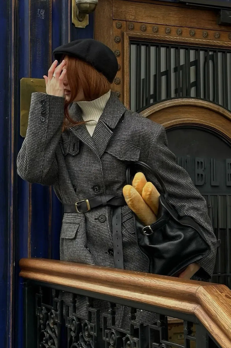 Double Breasted Wool Blazer Coat
