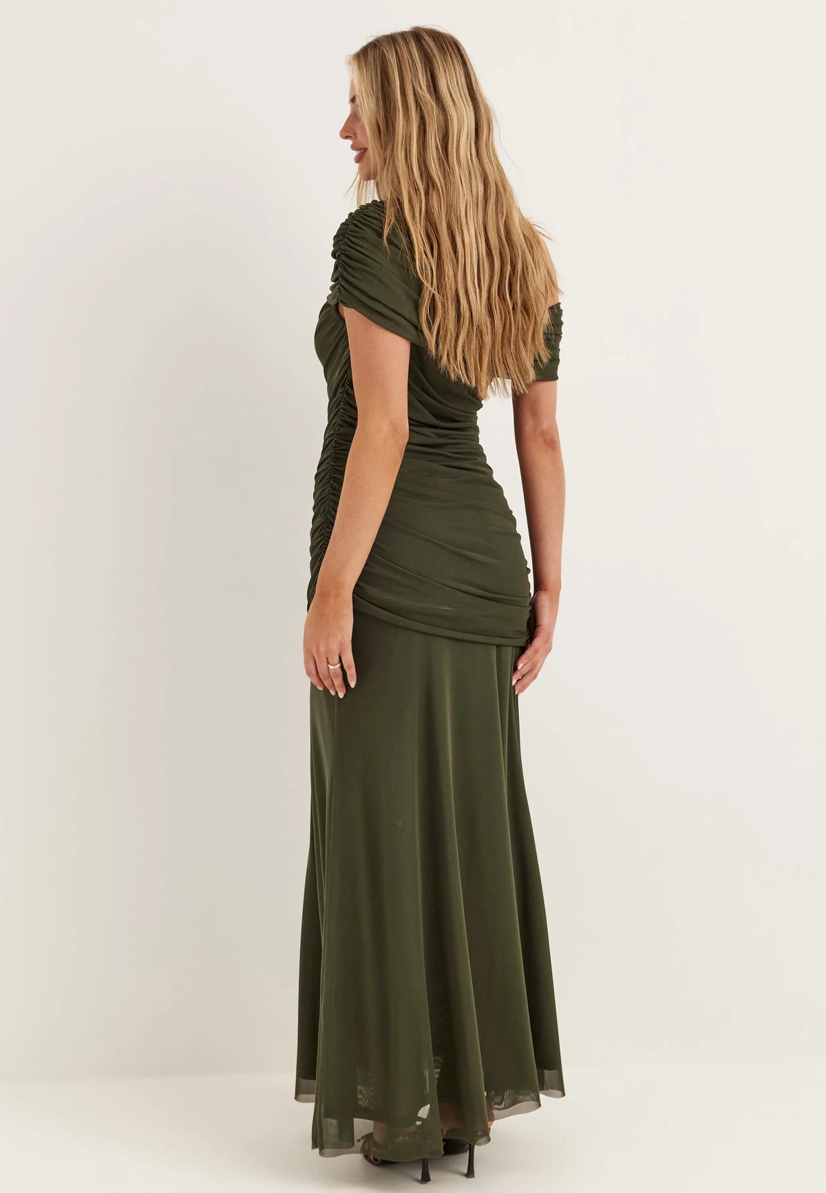 Off Shoulder Mesh Gown